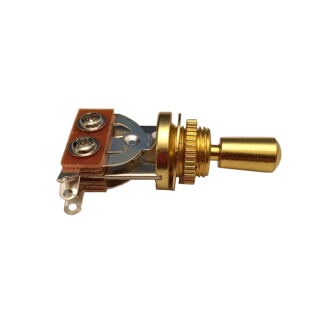 Jd.Moon Electric Guitar 3 Way Toggle Switch Pickup Selector Switch With Brass Tip Knob (Gold)