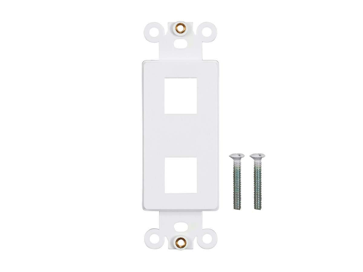 Monoprice Decor Insert For Keystone   2 Port, 4''X1.4''X0.25'', With Screws, White