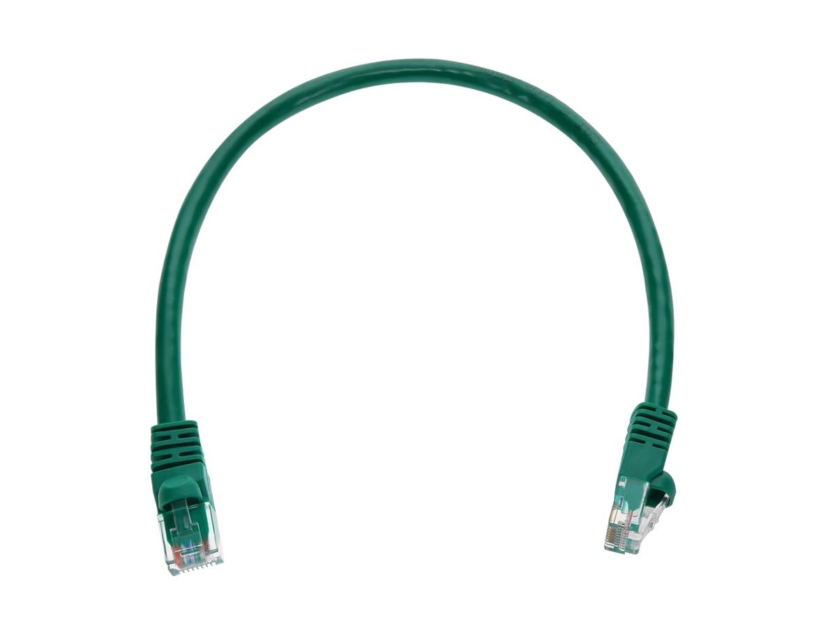 Monoprice Cat6 Ethernet Patch Cable   Snagless Rj45, Pure Bare Copper, 550Mhz, Utp, 24Awg, 1 Feet, Green   Fullboot Series