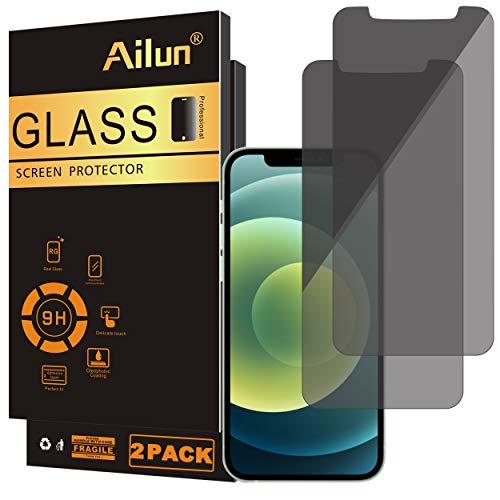 Ailun Privacy Screen Protector For Iphone 12/Iphone 12 Pro 2020 6.1 Inch 2 Pack Anti Spy Private Case Friendly, Tempered Glass [