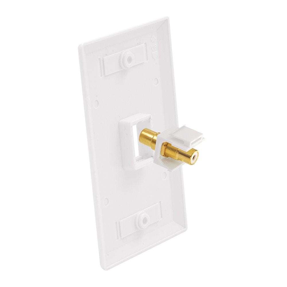 Vce 5 Pack Rca Keystone Jack Insert Gold Plated Rca Wall Jack Female For Wall Plate, White