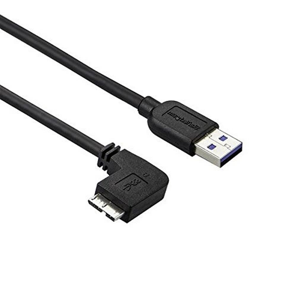 Startech.Com 1M 3 Ft Slim Micro Usb 3.0 Cable M/M   Left Angle Micro Usb   Usb 3.0 A To Micro B   Angled Micro Usb   Usb 3.1 Gen