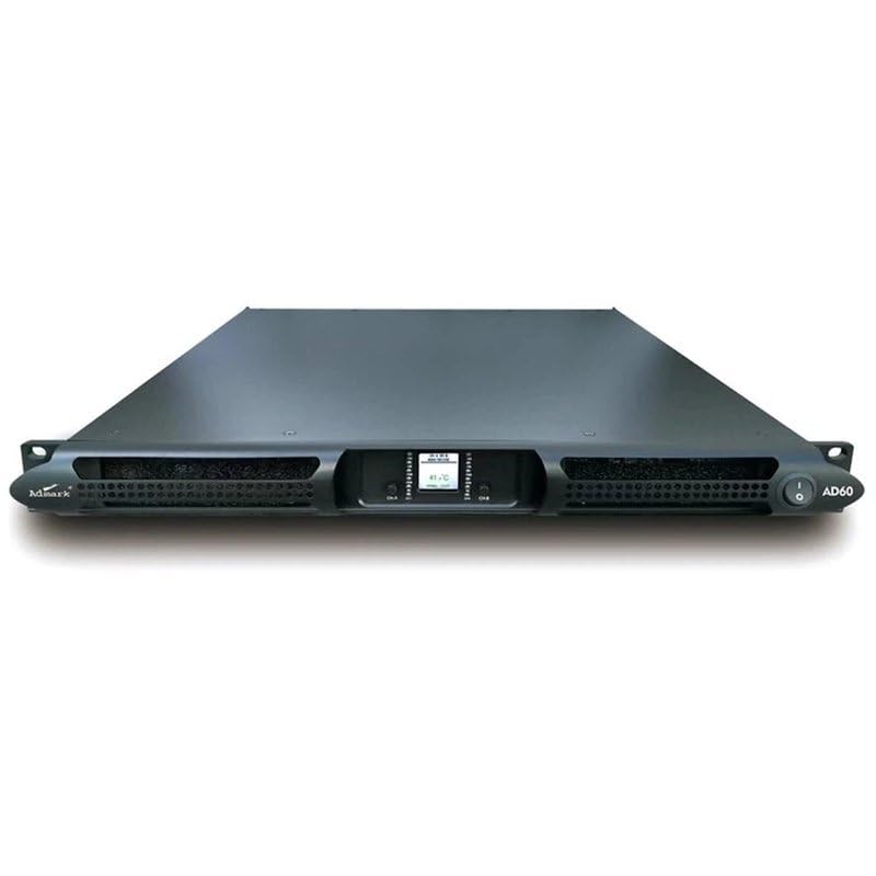 ADMARK AD-60 Class-D Pro Audio Amplifier 2 Channel Portable Efficient Audio Setup Built-in Protection Against Short Circuits Ove