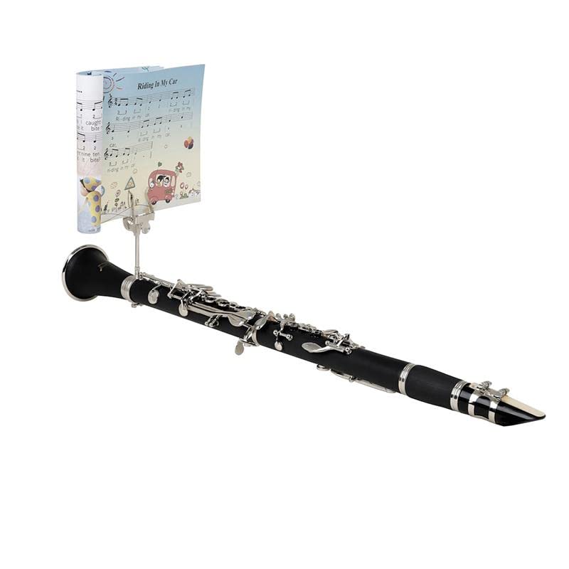 Tuoren Clarinet Marching Lyre Metal Plating Clamp On Music Clip For Clarinet Part 6.1 X 2.08 Inch