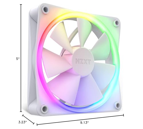 Nzxt F120 Rgb Fans   Rf R12Tf W1   Advanced Rgb Lighting Customization   Whisper Quiet Cooling   Triple (Rgb Fan & Controller In