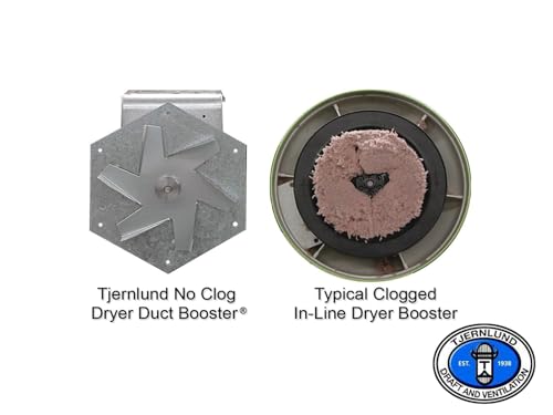 Tjernlund Dbf2 Dryer Duct Booster Fan, No Clogs, 4'Duct