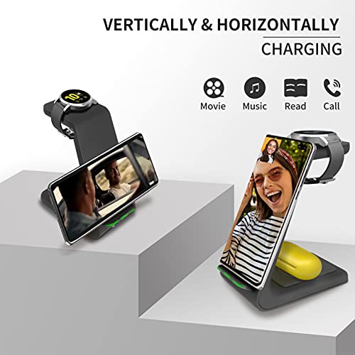 Yocunker Wireless Charger For Samsung,3 In 1 Charging Station Dock For Galaxy Watch 5/4/3/2/Active 2/1/Gear S3, S22 Ultra/S21/S2