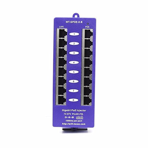 Wifi Texas Gpoe 8B 24V60W | 8 Port Gigabit Poe Injector For 24 Volt Passive Devices Like Ubiquiti & Mikrotik