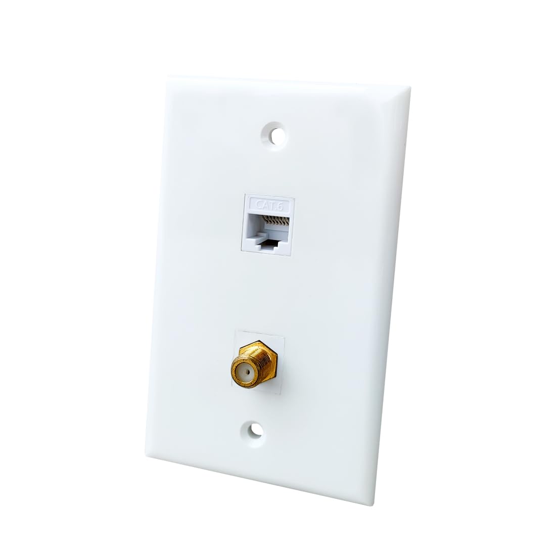 Boplat Cat6 Ethernet Coax Wall Plate Female To Female   Cat 6 Rj45 And Coaxial Outlet Cover Plate For Cat6/Cat6E/Cat5E Network C