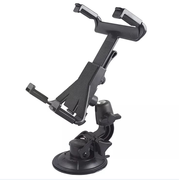 Tecotec Car Tablet & Ipad Holder Mount, Suction Cup Car Tablet Mount Holder, Strong 3.5'' Suction Gel Base, Clamp Compatible Wit