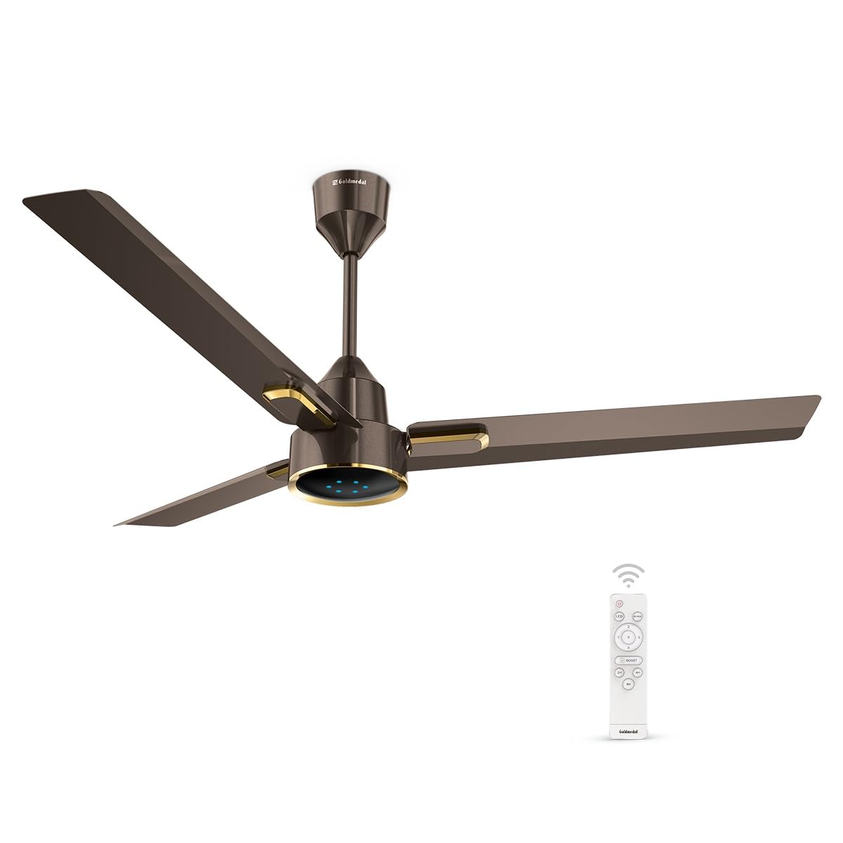 Goldmedal Opus Prime 1200 Mm Bldc Motor 5 Star Rated Ceiling Fan With Remote| Anti Dust | 6 Led Lights Indicate Speed | Energy E
