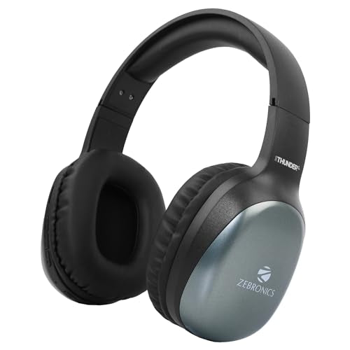 Zebronics Thunder Pro Wireless Over Ear Headphone With Dual Pairing, Gaming Mode, Enc, Bluetooth, Call Function, Aux, Micro Sd, 