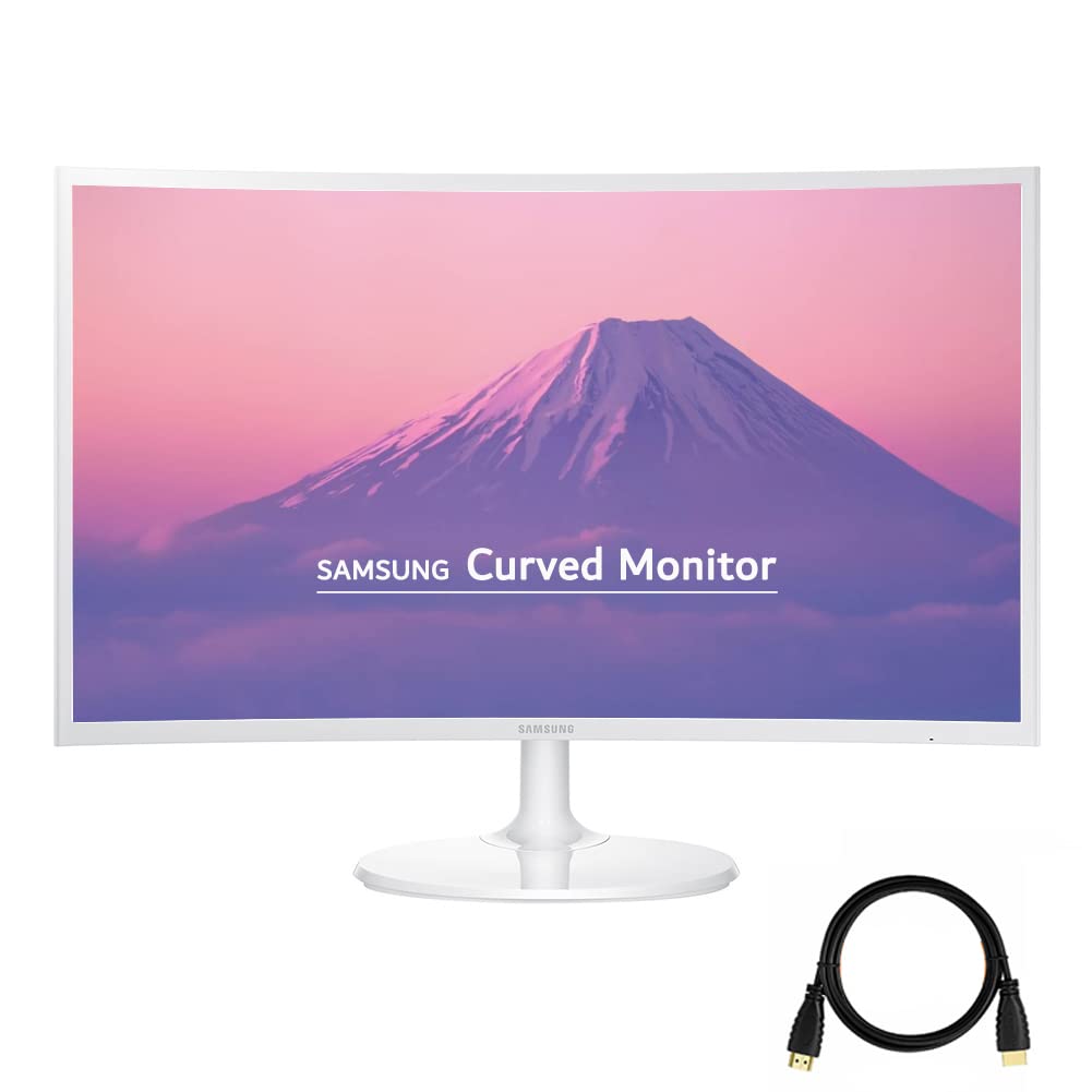 SAMSUNG Curved White Monitor for Business 27inch 1080p LED Widescreen AMD FreeSync 60Hz Refresh Rate 4ms 3000:1 Contrast Ratio A