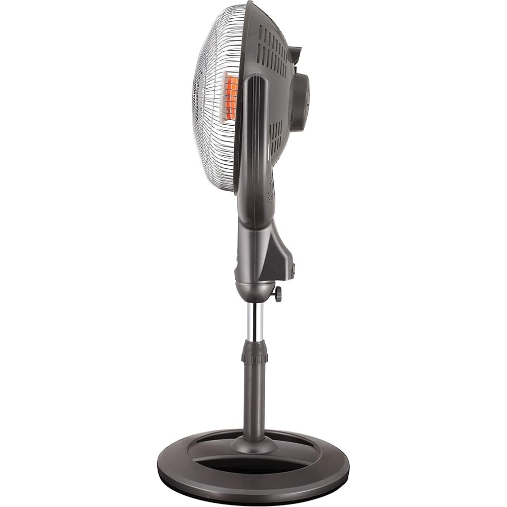 Optimus 14'' Oscil Pedestal Digital Dish Remote Heater, Black