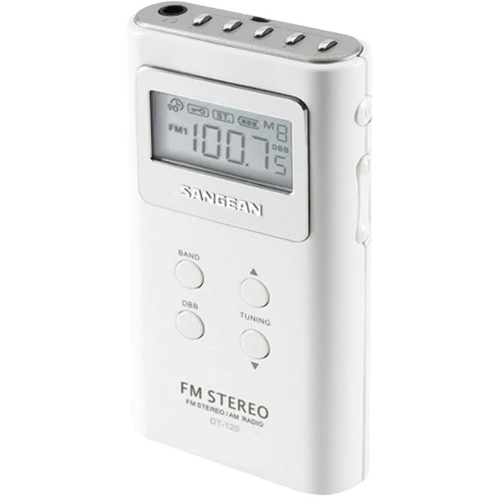 Sangean Dt 120 White Pocket Am/Fm Digital Radio (White)