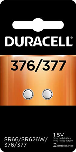 Duracell   376/377 Silver Oxide Button Battery   Long Lasting Battery   2 Count
