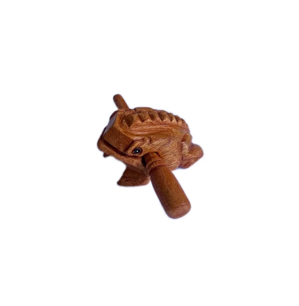 Classic Handmade Percussion Instruments Wooden Frog 2.3 2.5 Inch Wooden Frog Musical Instrument Home Decor (Brown Color)