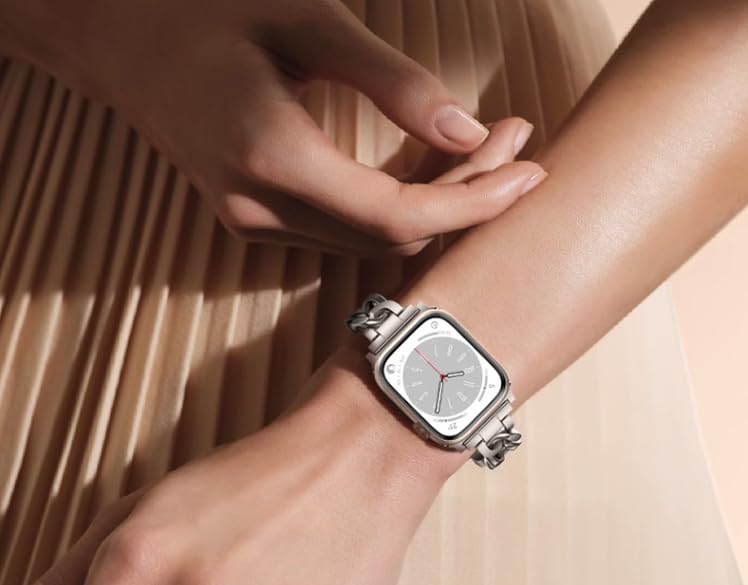 Kolgios 42/44/45/46Mm Starlight Cool Women Chain Smartwatch Bands Compatible For Apple Watch Bands Series 10/9/8/7/6/5/Se Classy