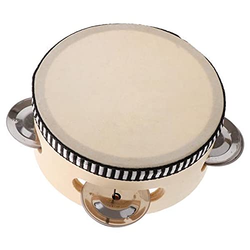 CALANDIS 5xWooden Musical Tambourine Beat Instrument Hand Drum Educational Toys 4inch | Tambourines | Hand Percussion | Percussi