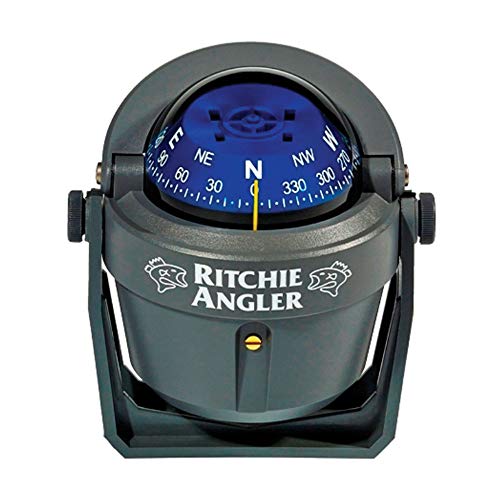 Ritchie Navigation Ra 91 Angler Compass   Bracket Mount, Gray With Blue Dial