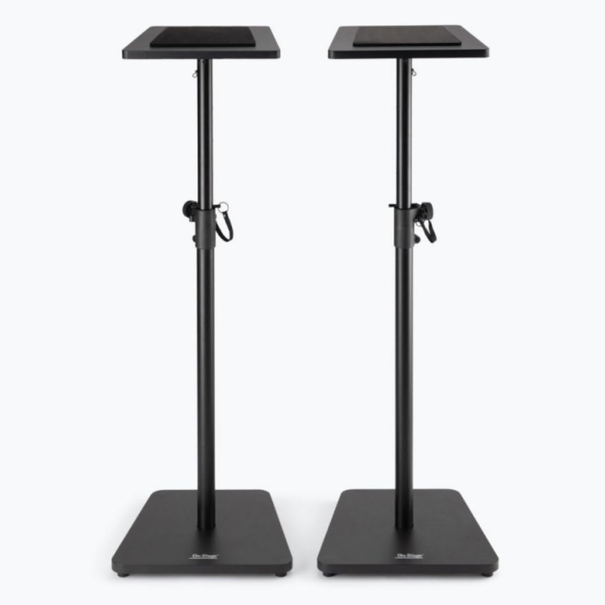 On-Stage SMS7500B Wood Studio Monitor Stands, Black, Pair - Durable Design for Optimal Sound Positioning