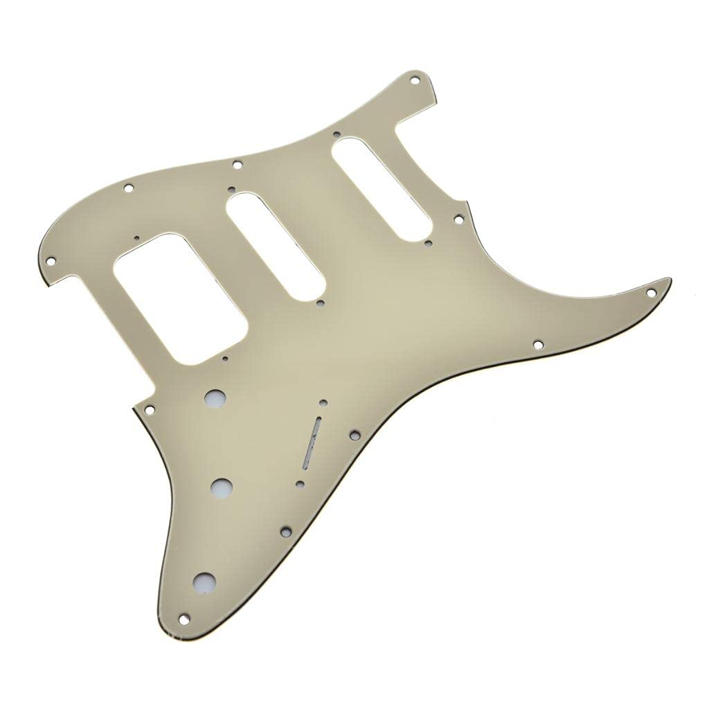 Dopro 11 Hole Strat Hss Guitar Pickguard 2 Screw Humbucking Pickup Mount Fits American Fender Stratocaster Cream 3 Ply