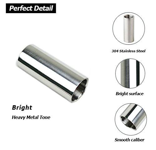 Guitar Slide, Set Of 1 Glass Slide, 1 Steel Slide And 1 Brass Guitar Slide, Bonus 6 Pcs Guitar Picks, And 4 Finger Picks