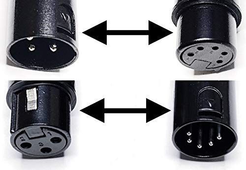 Cess 078 Xlr 3 Pin To Xlr 5 Pin Adapter Cables, Xlr3M To Xlr5F & Xlr3F To Xlr5M, 2 Pack