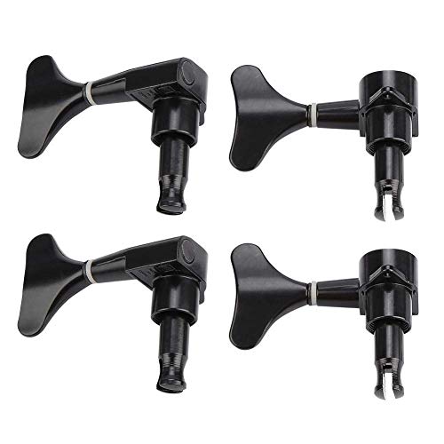 Vbestlife 2L 2R Electric Bass Machine Heads, Sealed Tuner String Tuning Key Pegs For Electric Bass (Black)