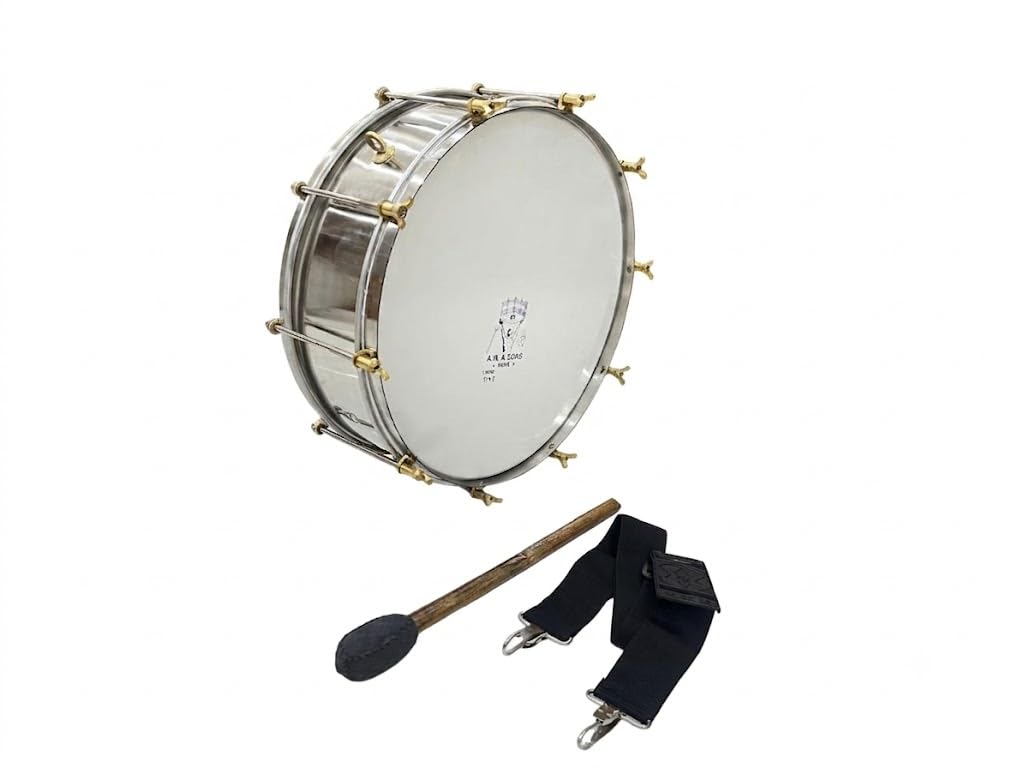 Stock Mania 17.2 Inch Stainless Bass Drum With Drumstick Mallet And Carrying Strap Best Equipment Use In School Ncc Parade Or Ar