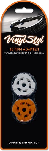 Vinyl Styl 7 Inch 45 Rpm Vinyl Record Adapter   Snap In   10 Pack (Orange/White)