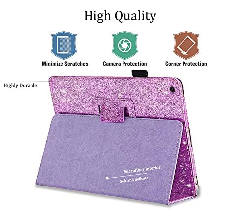 Fs Fansong Ipad 9Th 8Th Generation Case 10.2 Inch Glitter Bling Leather Ipad 9 Cover With Pen Slot Stand [Auto Sleep Wake Up] Sm