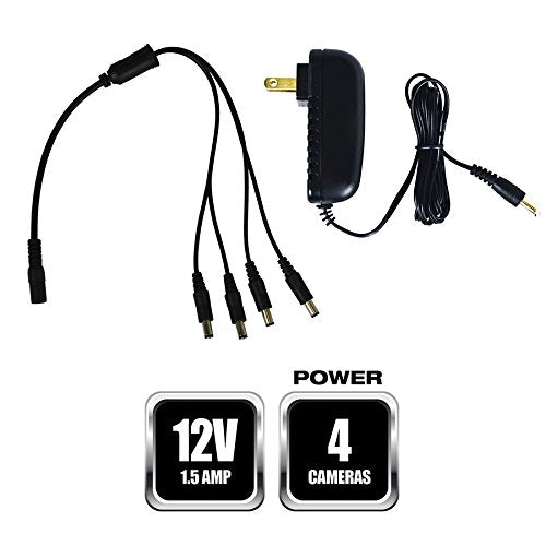 Night Owl Security Camera Power Adapter With 4 Way Power Splitter