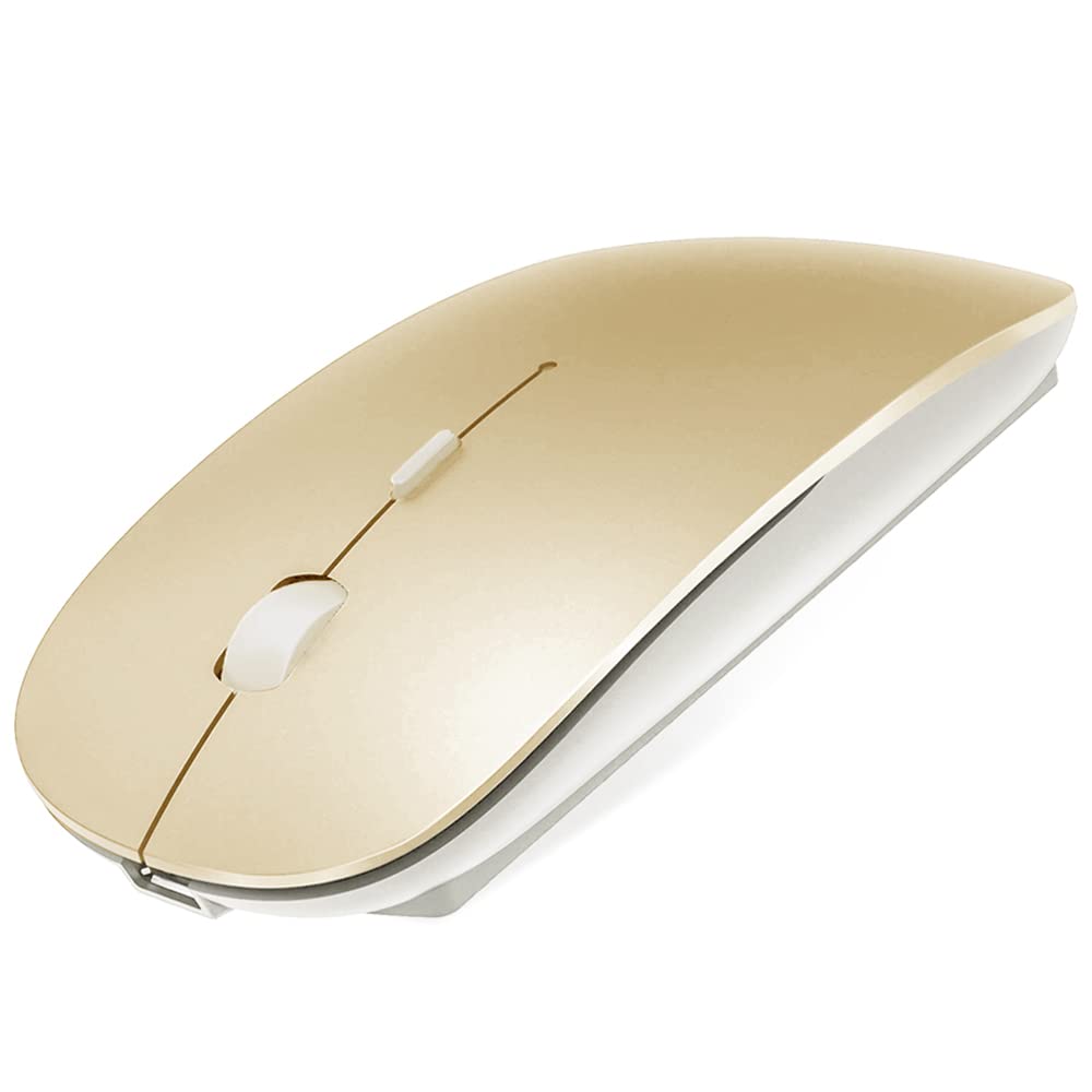 Klo Bluetooth Mouse For Macbook/Macbook Air/Pro/Ipad, Wireless Mouse For Laptop/Notebook/Pc/Ipad/Chromebook (Gold)