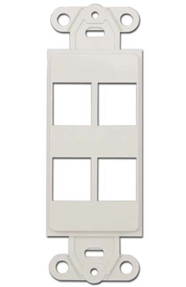 Decora Wall Plate Insert, 4 Hole Keystone Jack, White