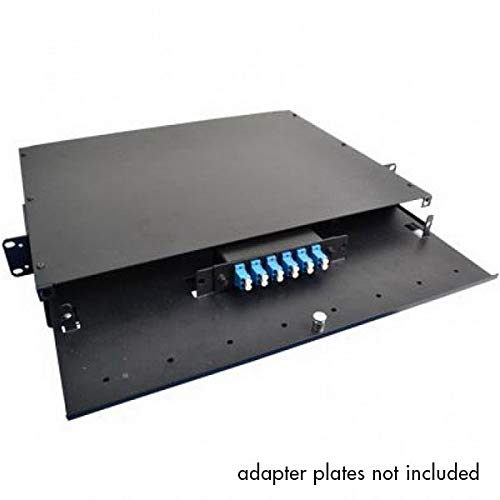 1U Fiber Optic Patch Panel, Capacity 3 Lgx Adapter Plates/Cassettes/Modules, Unloaded, Solid Door, Black Powder Coat