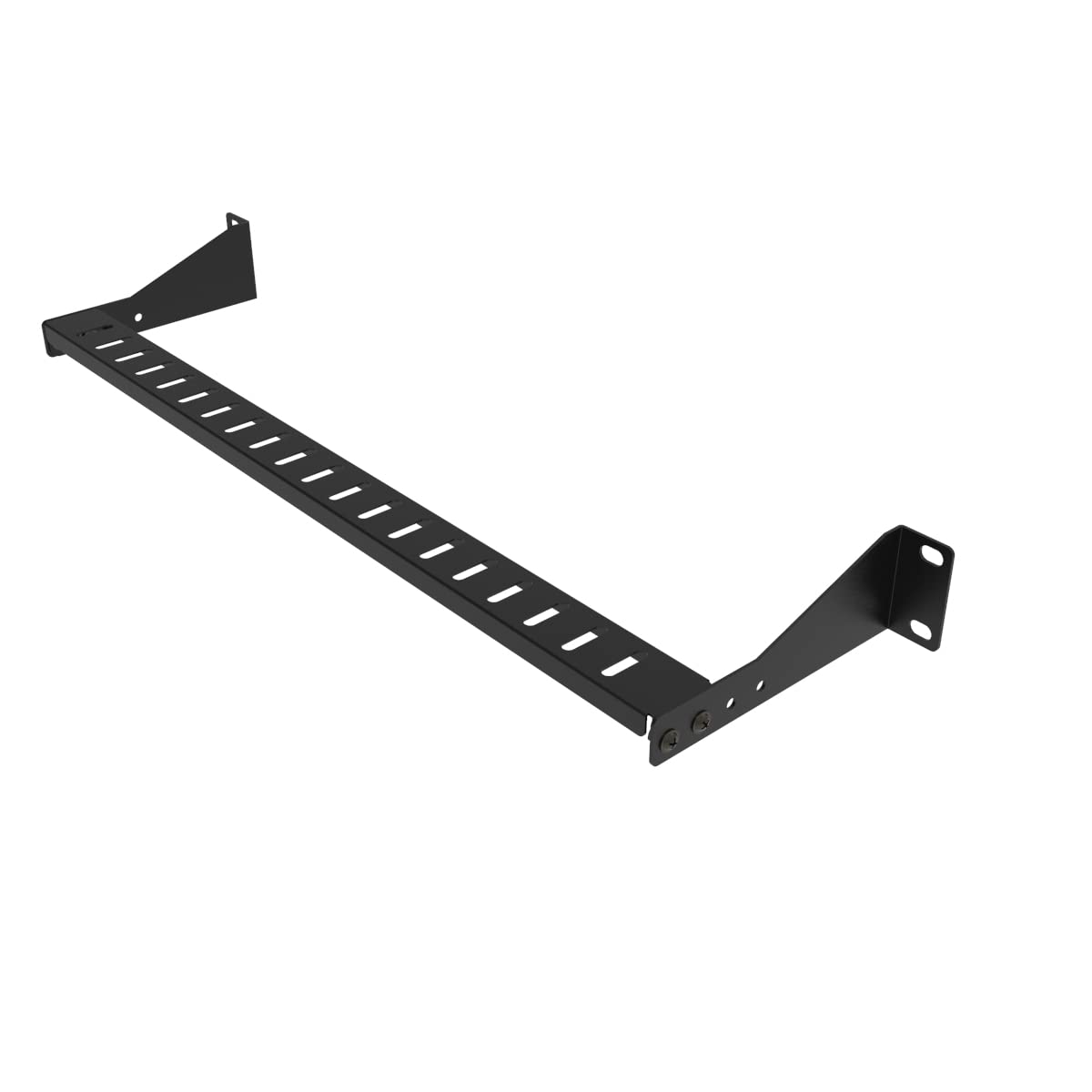 Jingchengmei 1U Horizontal 19 Inch Rack Mount Cable Management Bar, Depth Adjustable Horizontal Cable Lacing Cross Bar Black (1U1Pc)