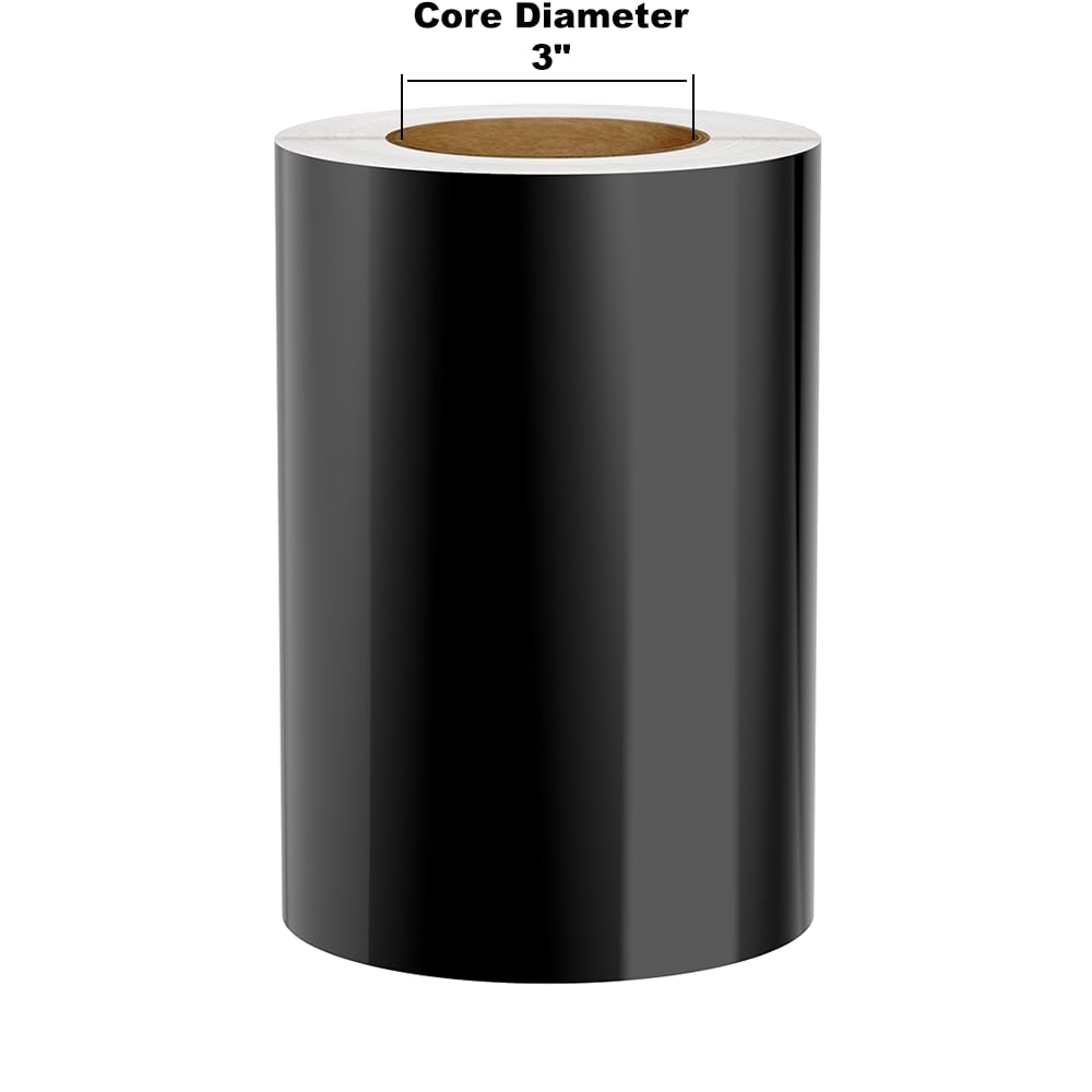 (Discontinued) Kingston Premium Vinyl Label Tape, Black, 8 x 150 on 3 Core for DuraLabel 9000, LabelTac 9, SafetyPro 9G, VnM 8 