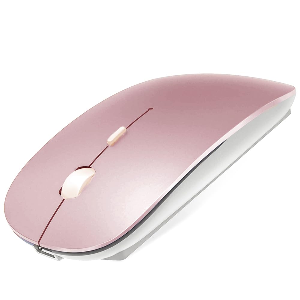 Klo Bluetooth Mouse For Macbook/Macbook Air/Pro/Ipad, Wireless Mouse For Laptop/Notebook/Pc/Ipad/Chromebook (Bt/B Rose Gold)