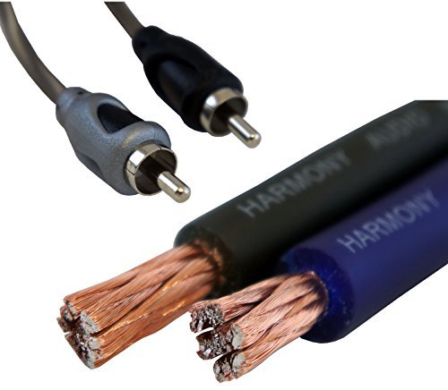 Harmony Audio Ha Ak0 Car Stereo Complete 1/0 Gauge 3000W Amp Amplifier Install Kit   Nickel Plated