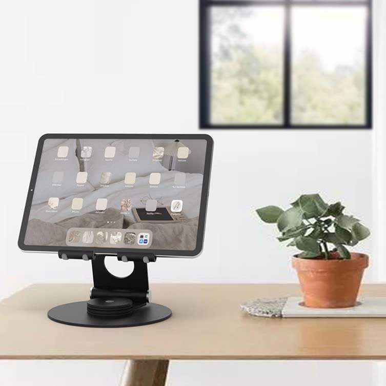 Kabcon Swivel Tablet Stand, Aluminum Portable 360�Rotating Tablet Stand Holder For Desk,Business,Kitchen,Desktop,Tablet Table Stand For Ipad Pro 9.7,10.5,12.9/Air Mini,Tab,Kindle,Nexus,E Reader