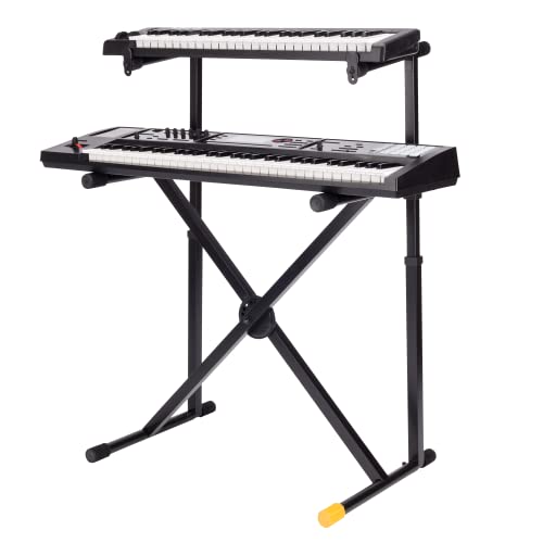 Hercules Ks210B Ez Lok Double Tier X Stand,Black
