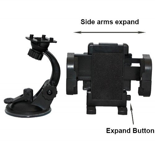 Xenda 360 Degree Rotatable Universal Car Mount Windshield Cell Phone Holder Stand For Us Cellular Alcatel Alcatel One Touch Prem