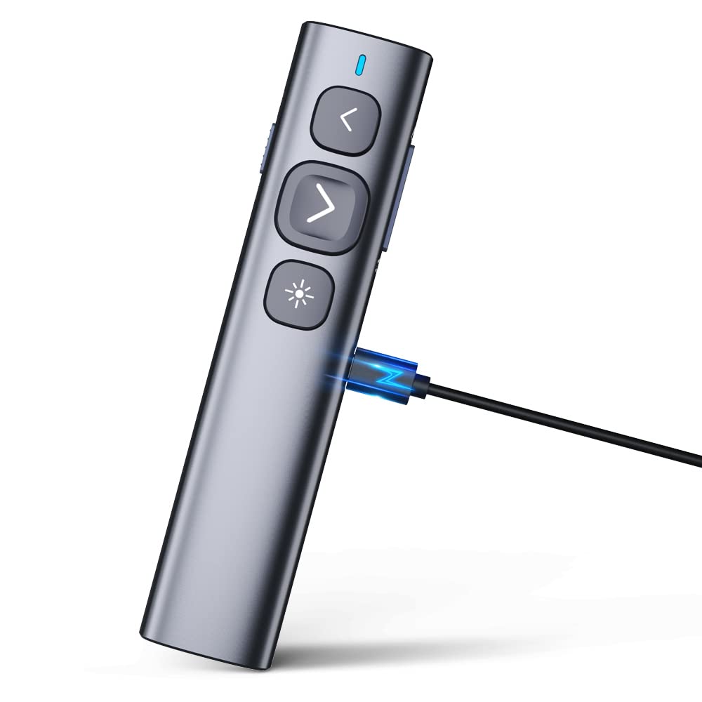 ?Soft And Big Button? Norwii N95 Rechargeable Presentation Clicker For Powerpoint Presentations, 2.4Ghz Laser Pointer Presentati