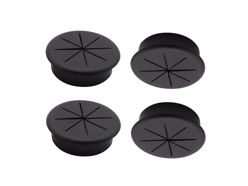 4Pcs 2Inch (50Mm) Desk Cord Grommets Wire Cable Hole Cover For Office Pc Desk Cable Cord Cover Black (Black  4Pcs)