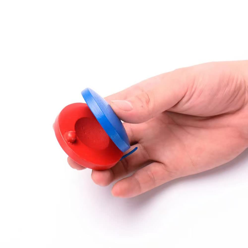 12 Pcs Musical Castanets Instrument, Clap Board Music Educational,Classroom Diy Wooden Percussion Instrument Finger Castanets(Mu