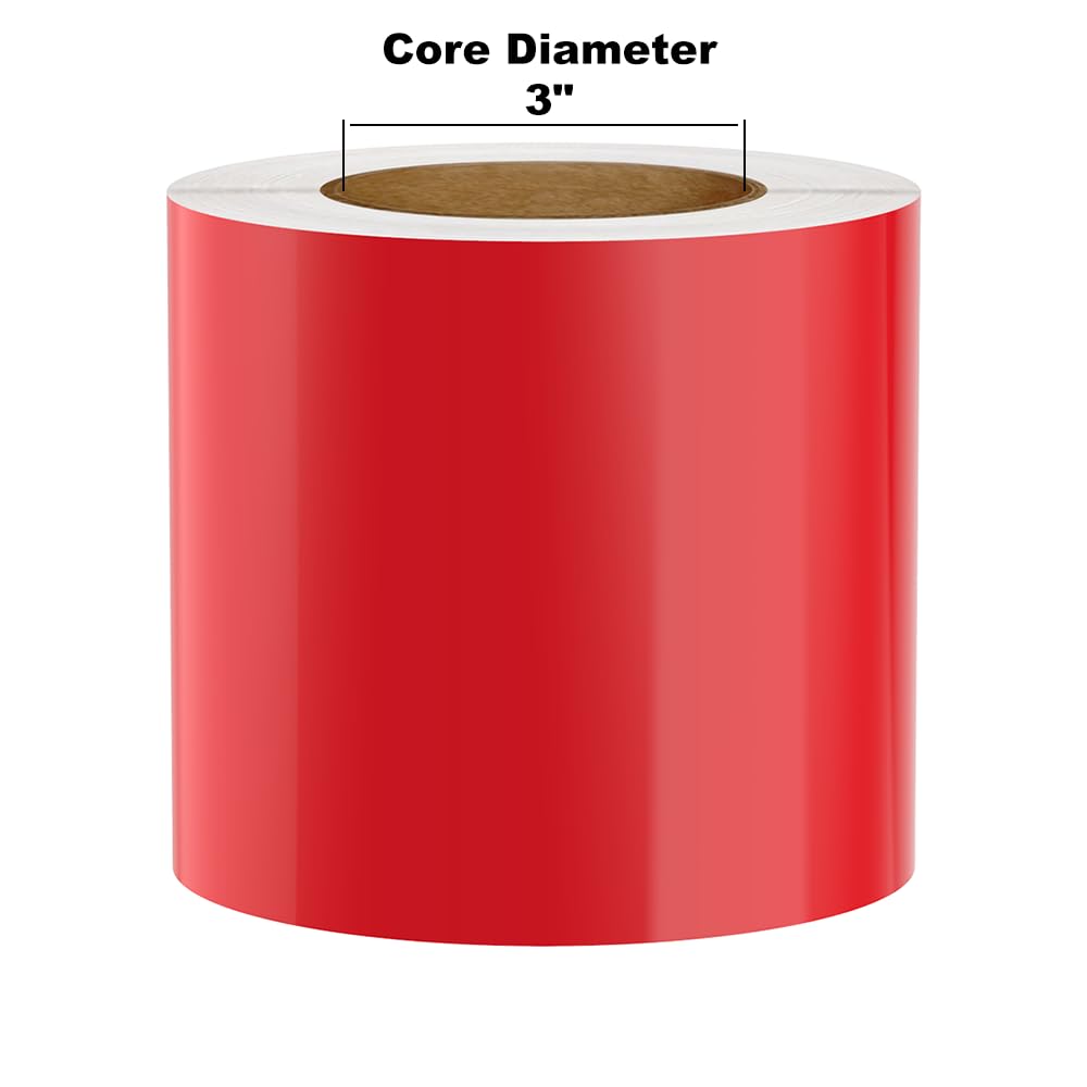 (Discontinued) Kingston Premium Vinyl Label Tape, Red, 5 x 150 on 3 Core for DuraLabel 9000, LabelTac 9, SafetyPro 9G, VnM 8 an
