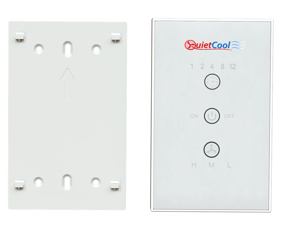 Quietcool Whole House Fan Wireless Control Kit - No Hard Wiring Required For Wall Switch - Three Speed Capable - 1/2/4/8/12 Hour