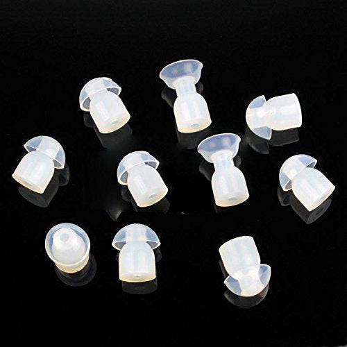 A Airsn Replacement Mushroom Earbud Ear Tips For Motorola Kenwood Two Way Radio Coil Tube Audio Kits/Transparent Acoustic Tube Earpieces (Standard Mushroom)