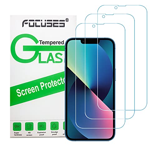 Focuses Screen Protector For Iphone 14, 13,13 Pro 6.1'' [3 Pack] Anti Blue Light Tempered Glass Film Compatible With Iphone 13/1